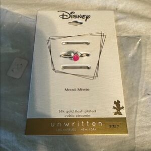 Disney Minnie Mouse Pink and Silver Ring Set